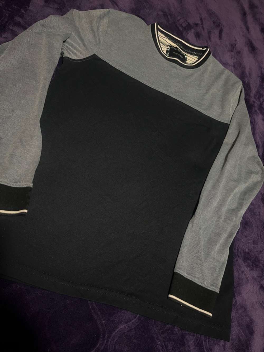 Cactus Navy and White Striped Crewneck Tee